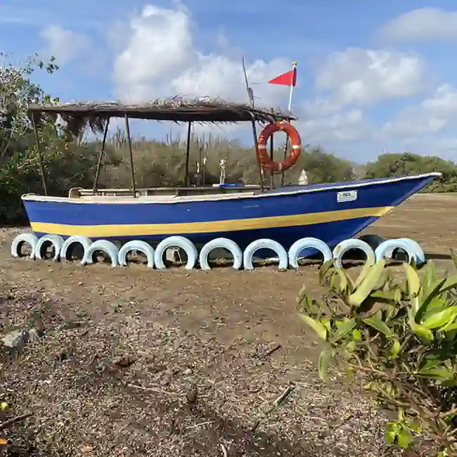 Guide 6 Rustic Fishermen's boat at Pos Salu St. Joris Bay Curaçao